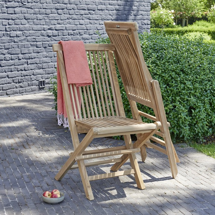 MIDLAND - Chaise de jardin en teck massif pliante