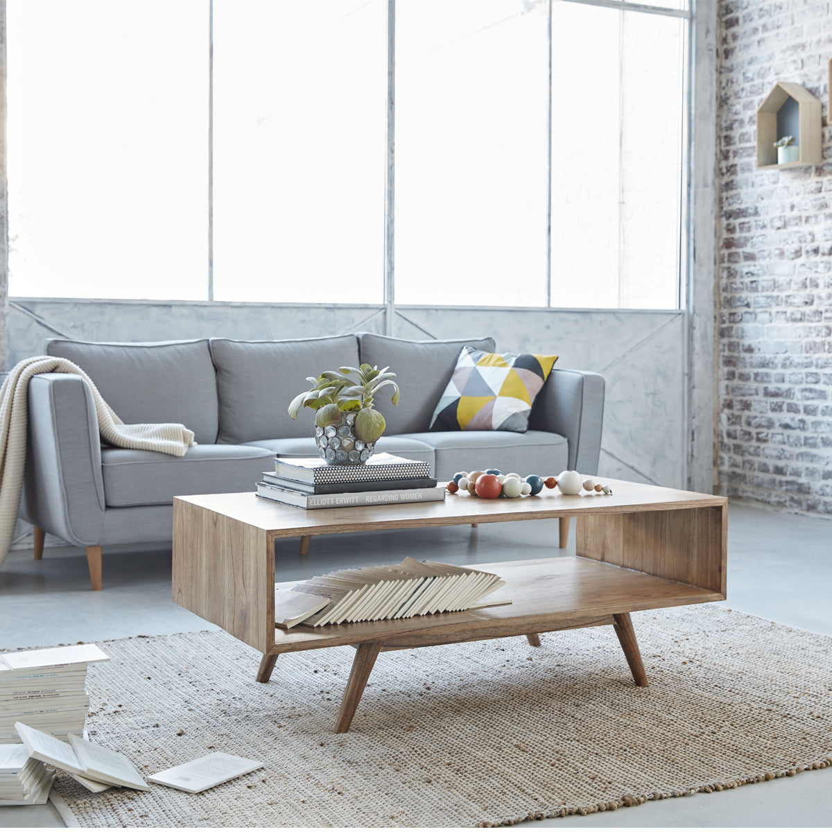 ODDA - Table basse en mindi massif 120 cm