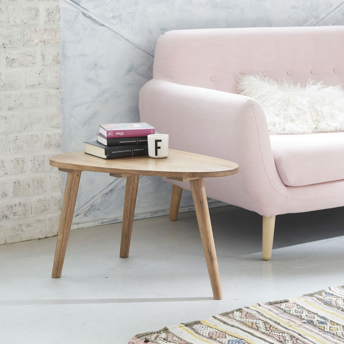 ODDA - Table basse en mindi massif 62 cm