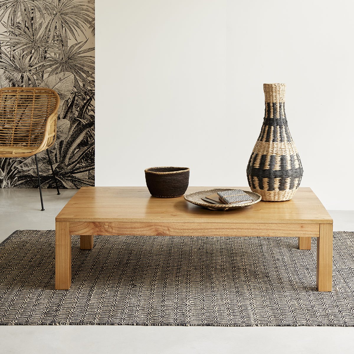 TILO - Table basse en mindi massif 140 cm