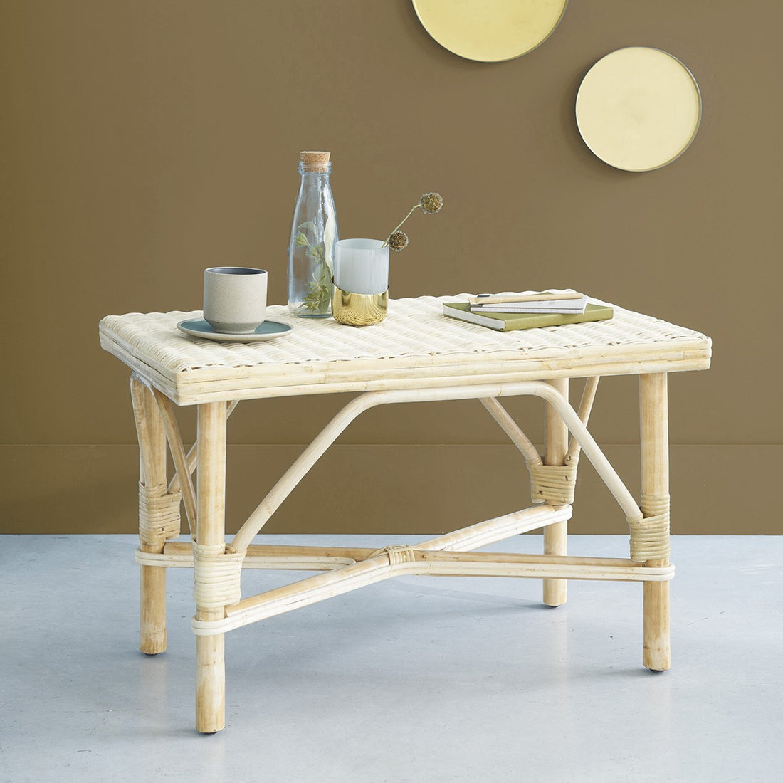 ALBANE - Table basse en rotin naturel