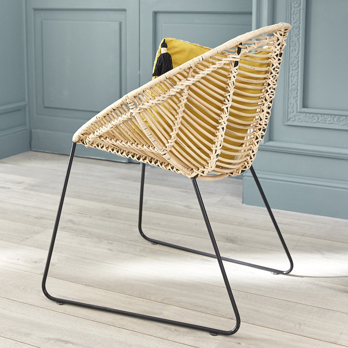 BOHEMA - Chaise en rotin et métal