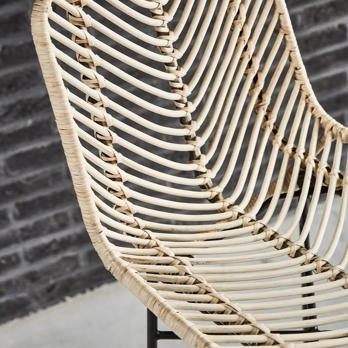 BOHEMA - Tabouret de bar en rotin et métal