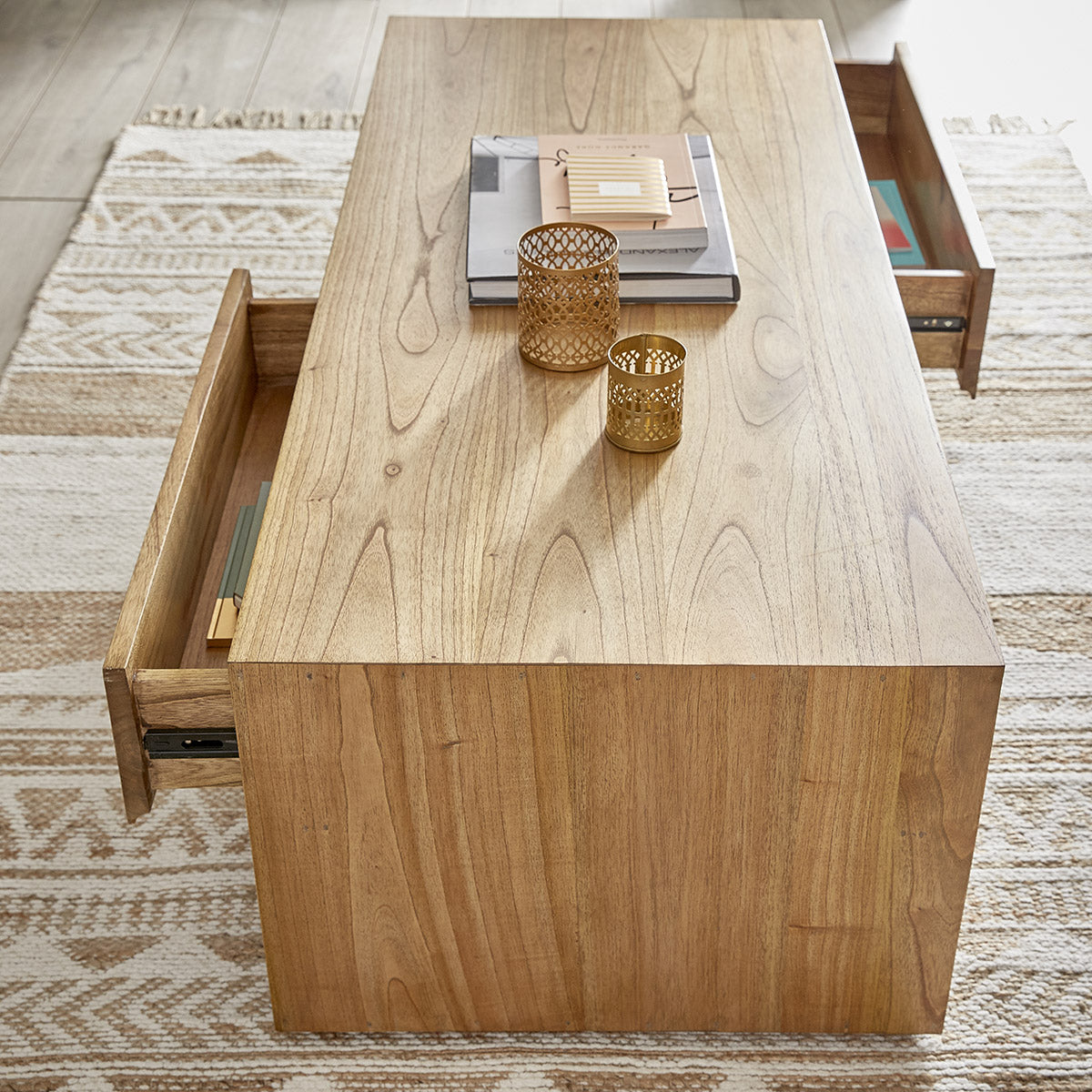 TILO - Table basse en mindi massif 140 cm