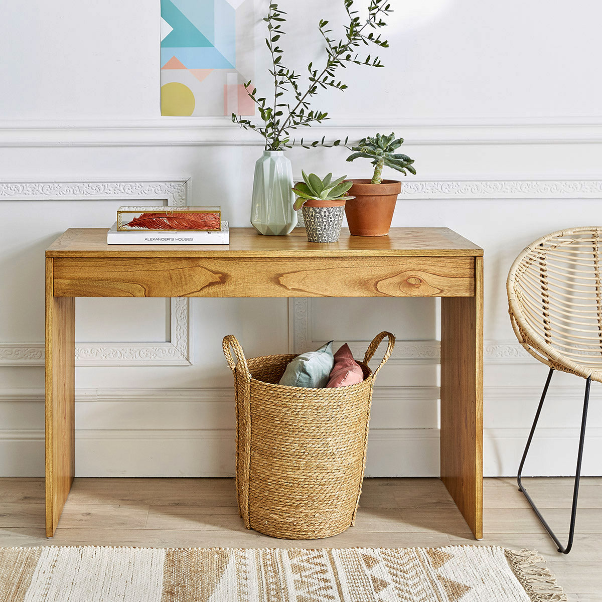 TILO - Console en mindi massif 120 cm