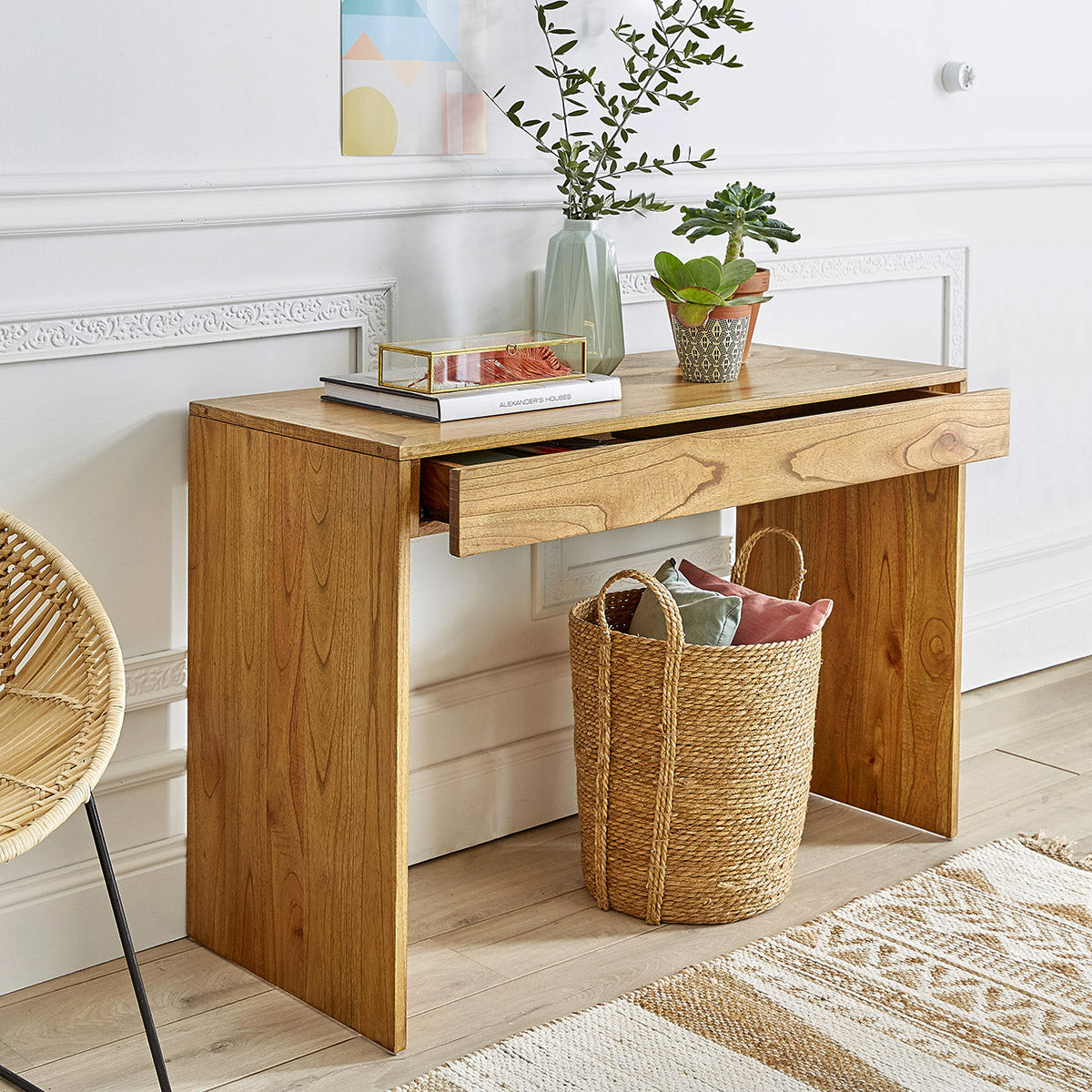 TILO - Console en mindi massif 120 cm