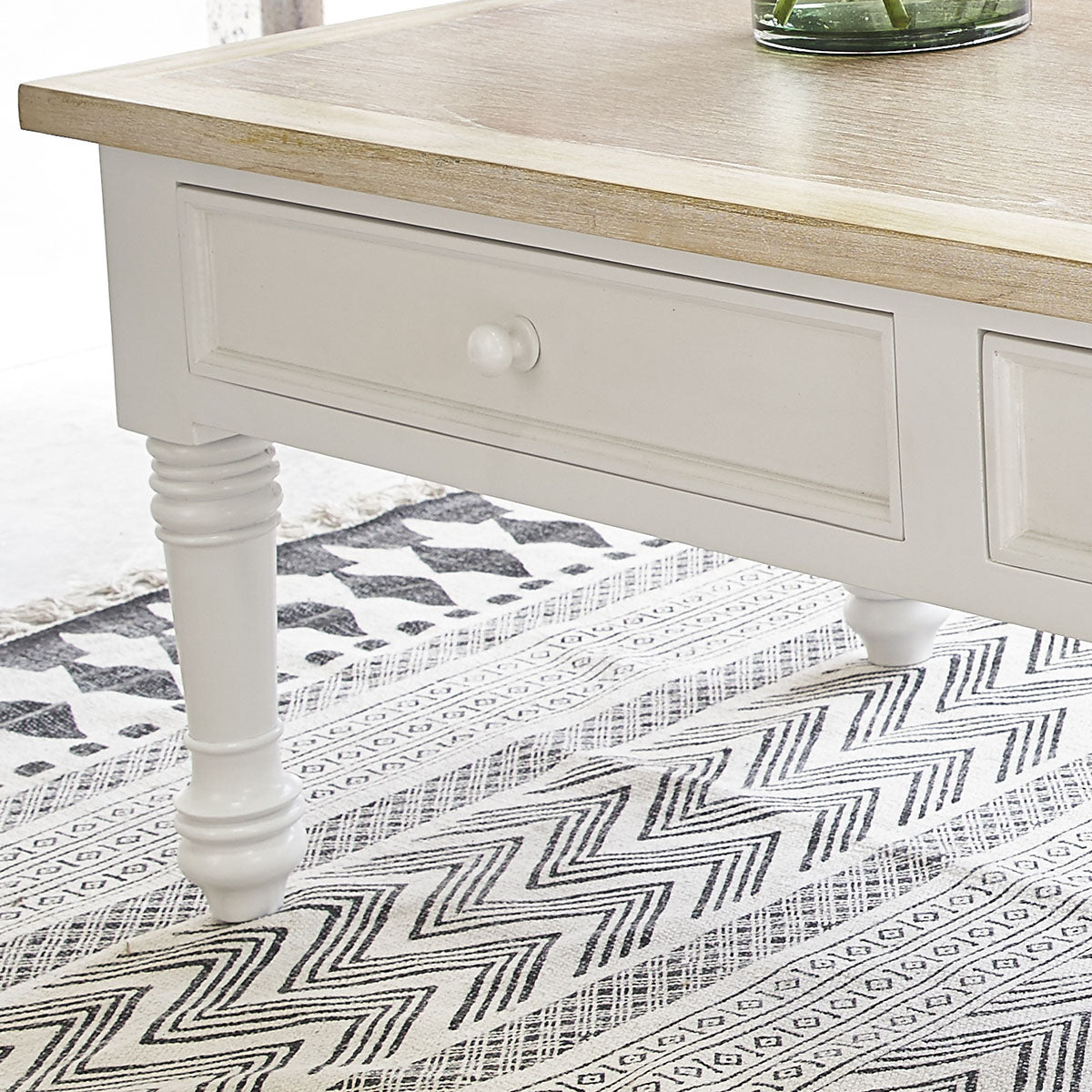 DEMEURE - Table basse en acajou massif 130 cm