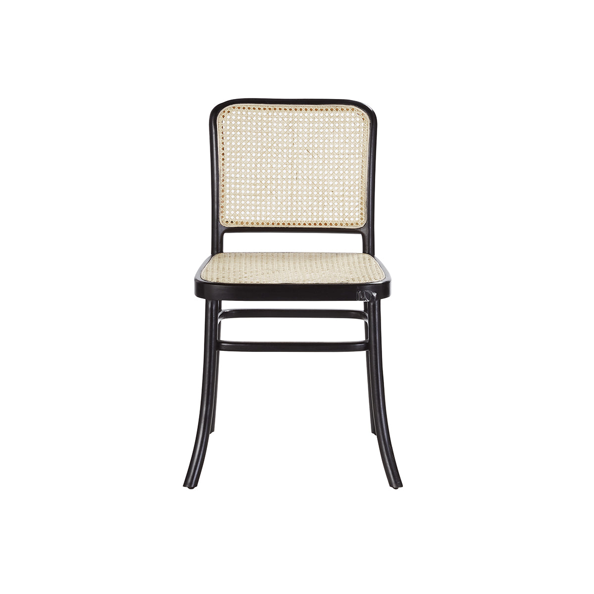 ARON - Chaise en acajou massif et cannage