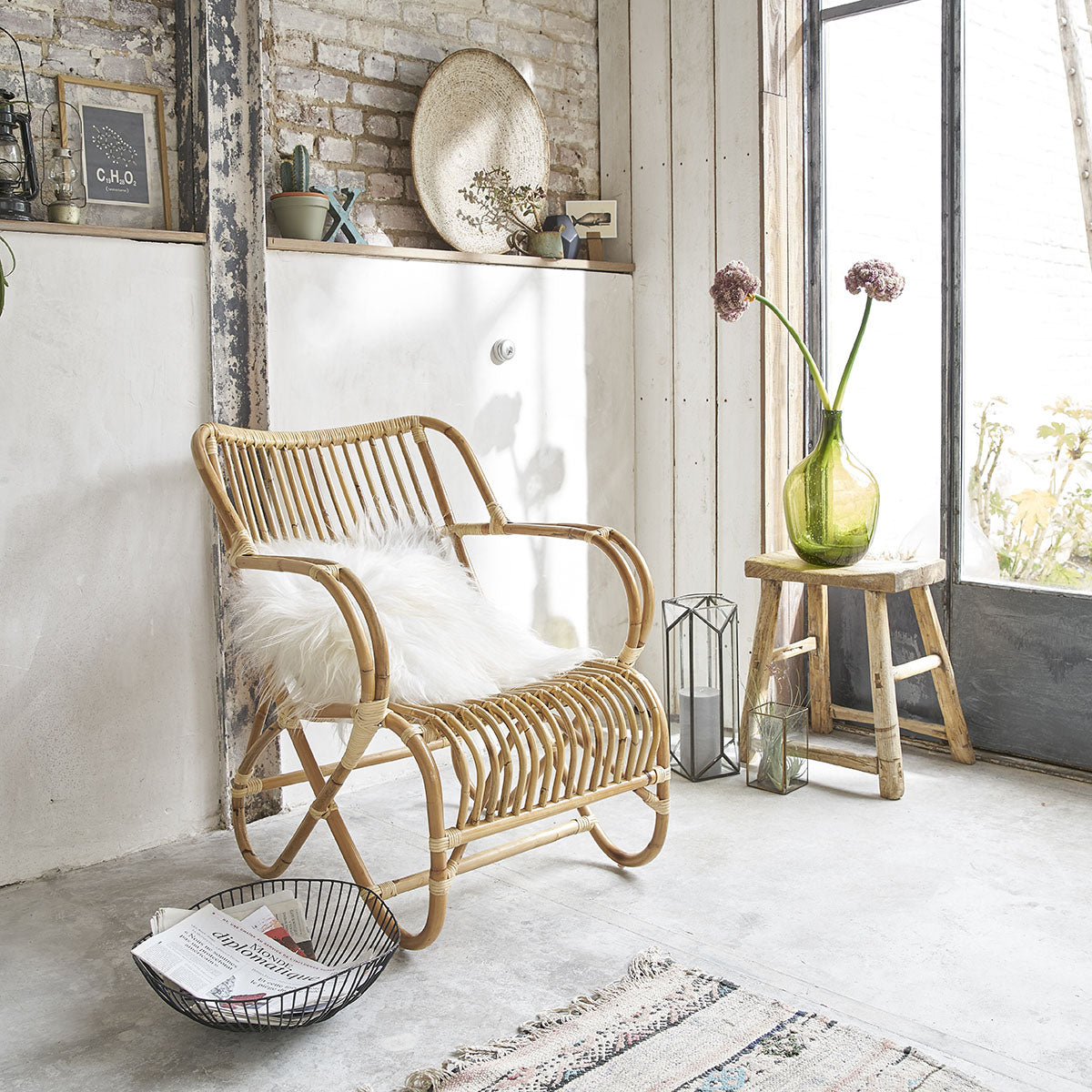 PAOLA - Fauteuil en rotin cosy