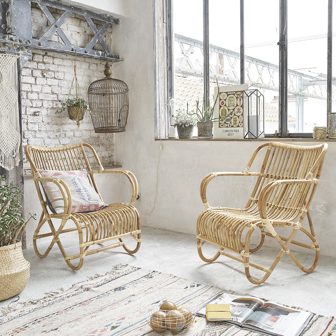 PAOLA - Lot de 2 fauteuils en rotin
