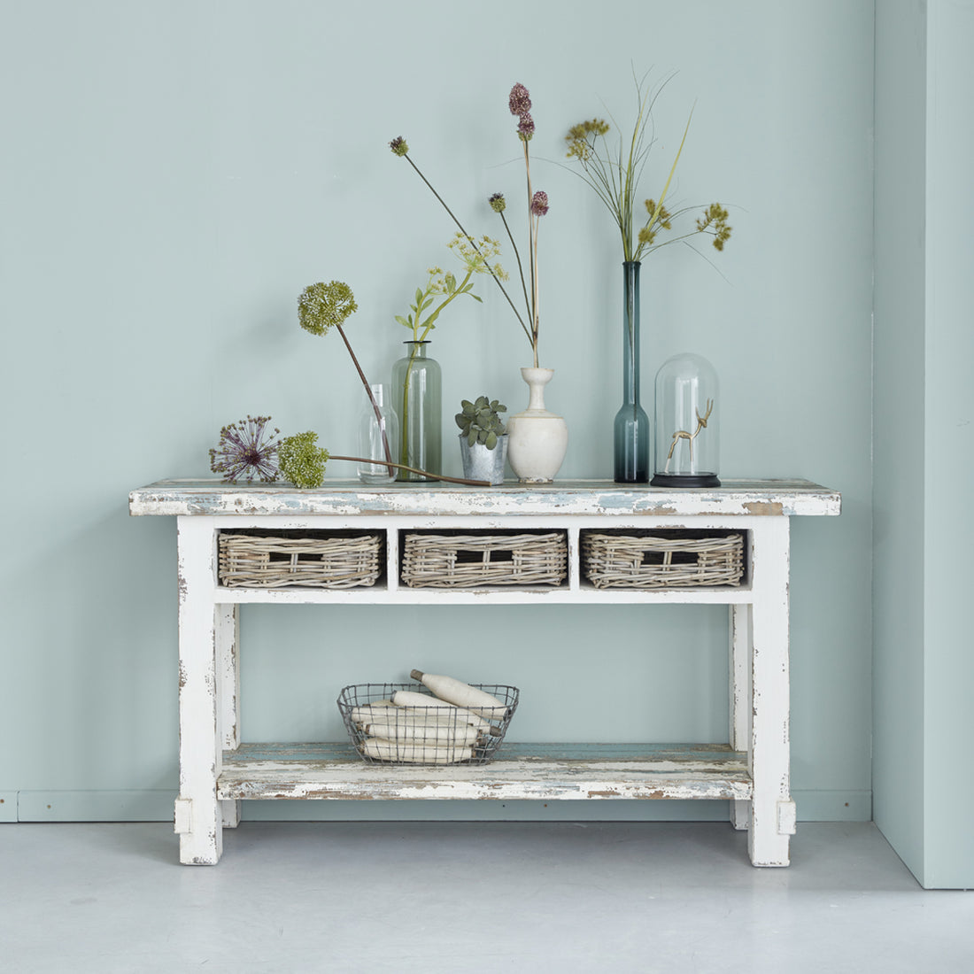 ATLANTIC - Console en bois recyclé massif 150 cm