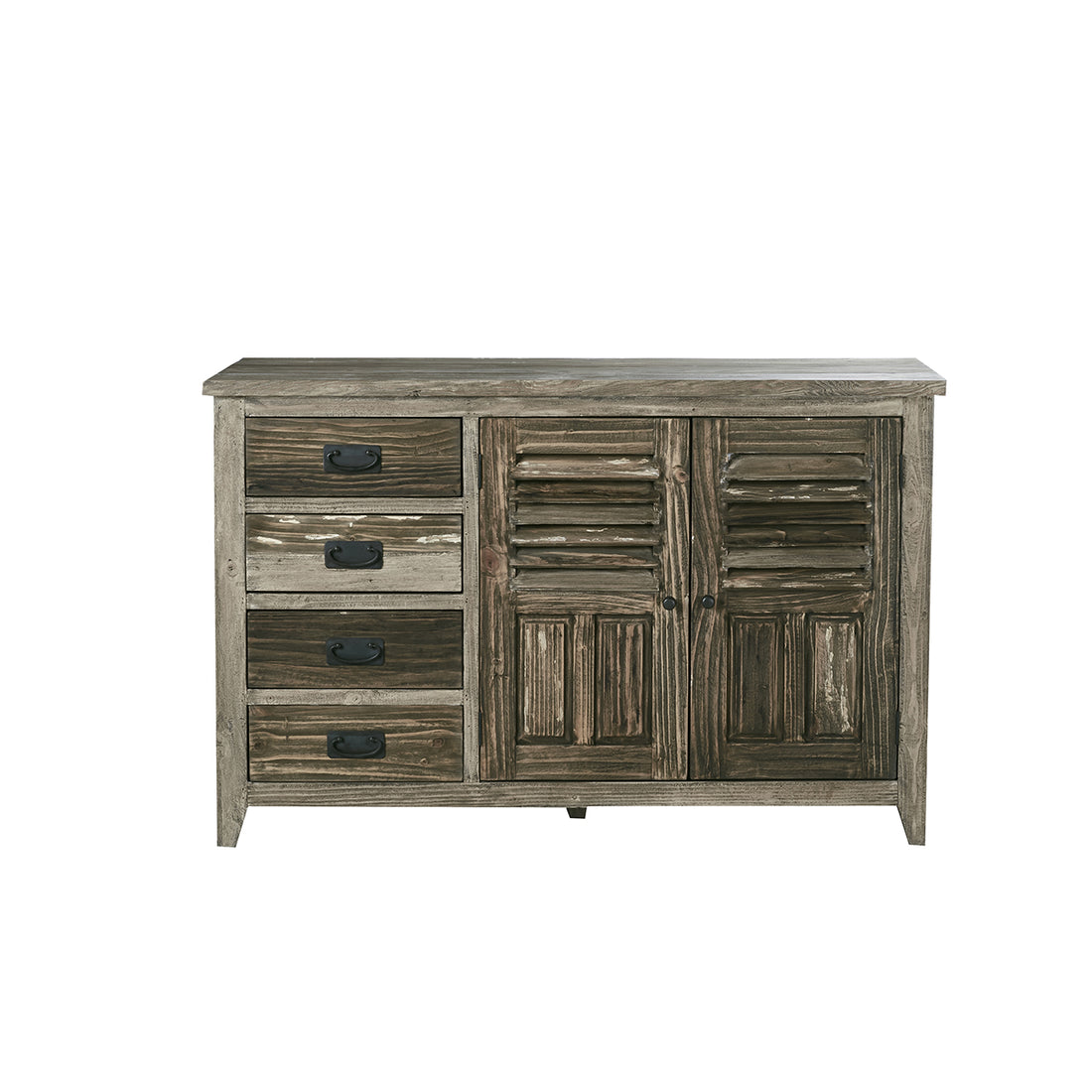 VICTOR - Buffet en bois recyclé massif 140 cm