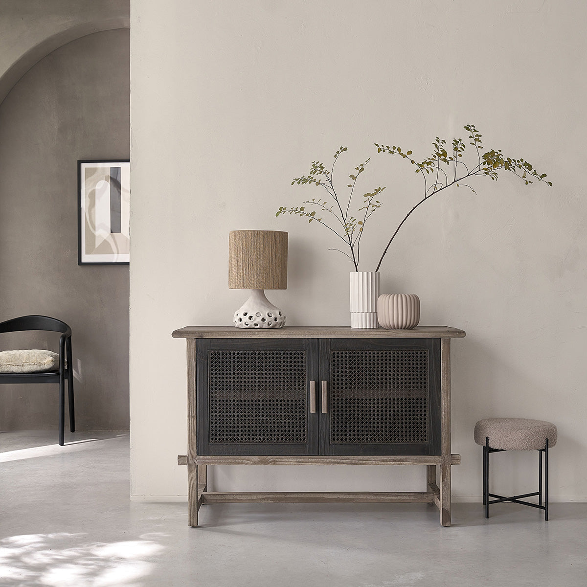 JUNKO - Buffet en bois recyclé massif 120 cm
