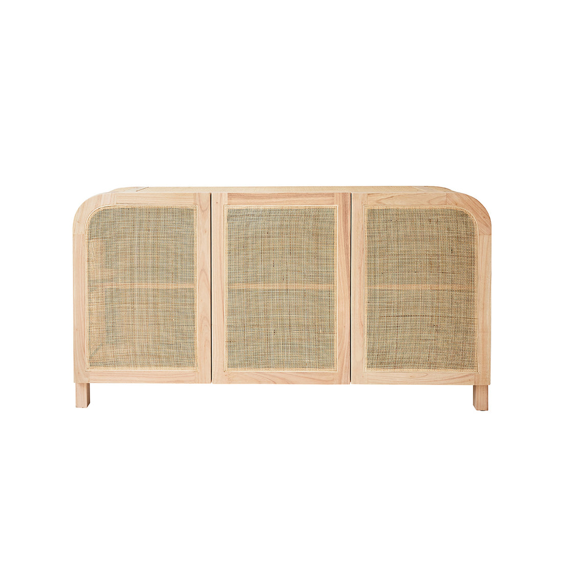 MAËL - Buffet en mindi massif et cannage 150 cm