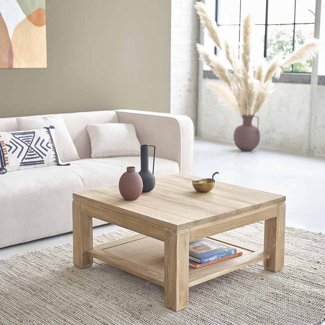 BOSTON - Table basse en teck massif 80 cm