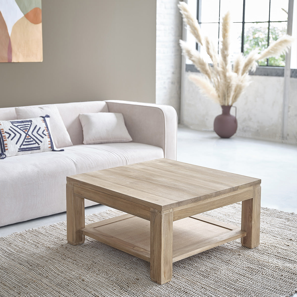 BOSTON - Table basse en teck massif 80 cm