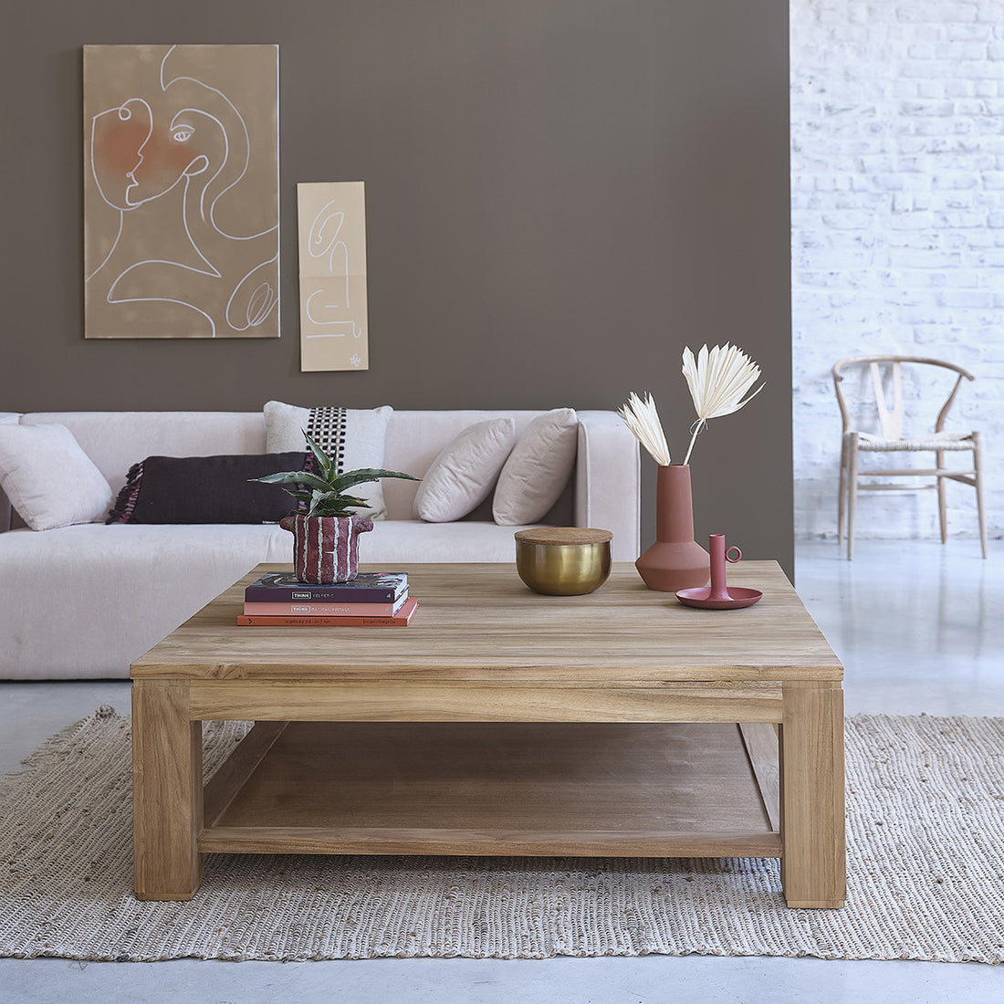 BOSTON - Table basse en teck massif 120 cm
