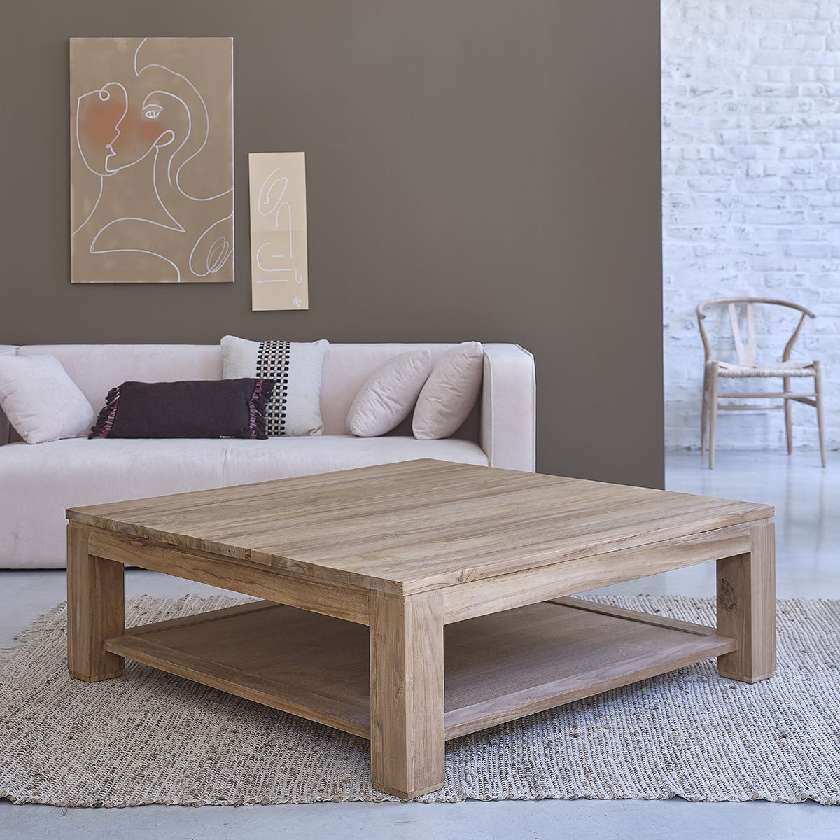 BOSTON - Table basse en teck massif 120 cm