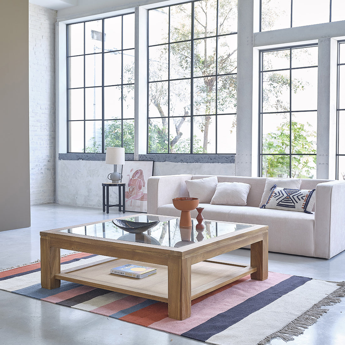 BOSTON - Table basse en teck massif 120 cm