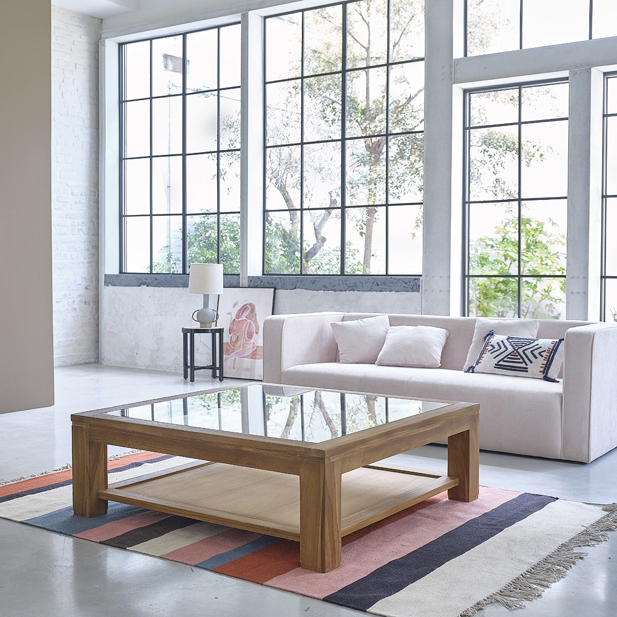 BOSTON - Table basse en teck massif 120 cm
