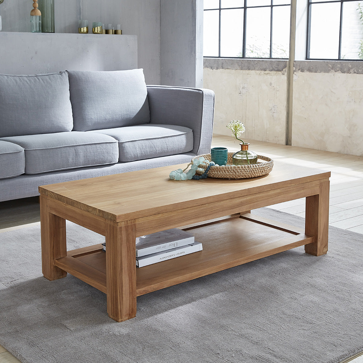BOSTON - Table basse en teck massif 120 cm
