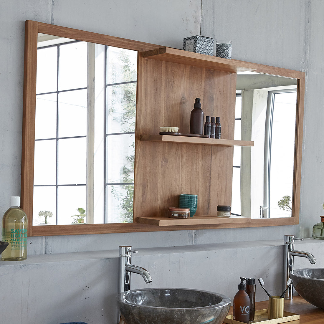 Miroir en teck massif rectangulaire 160x80 cm