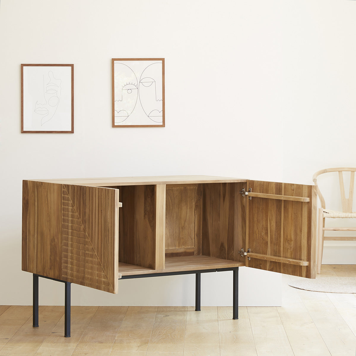 PORTLAND - Buffet en teck massif 120 cm