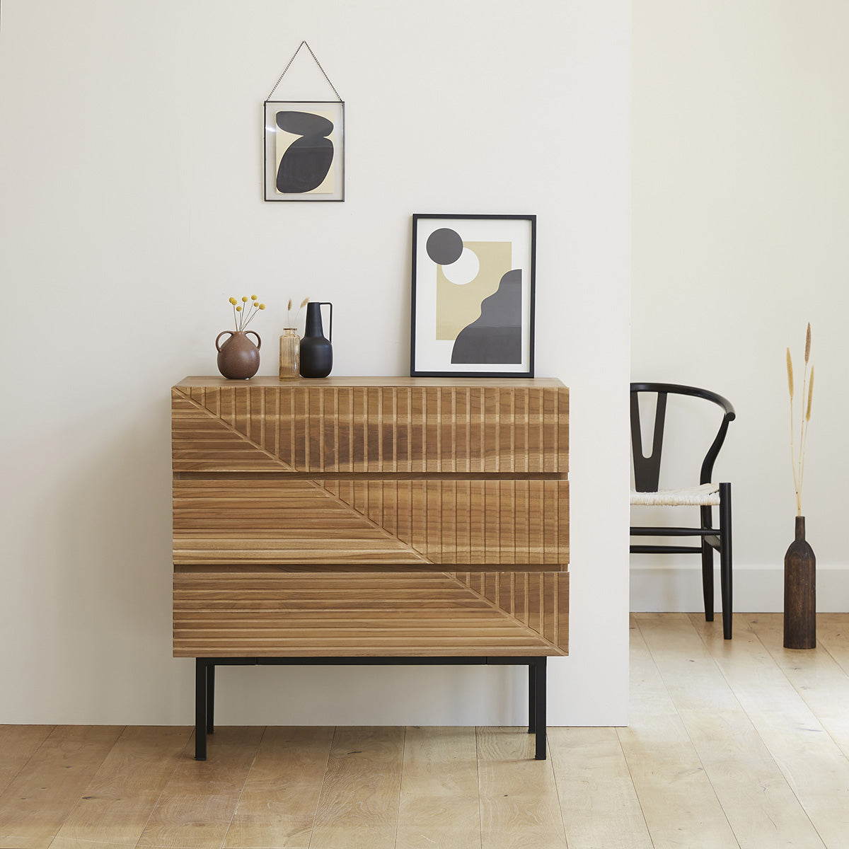 PORTLAND - Commode en teck massif 95 cm