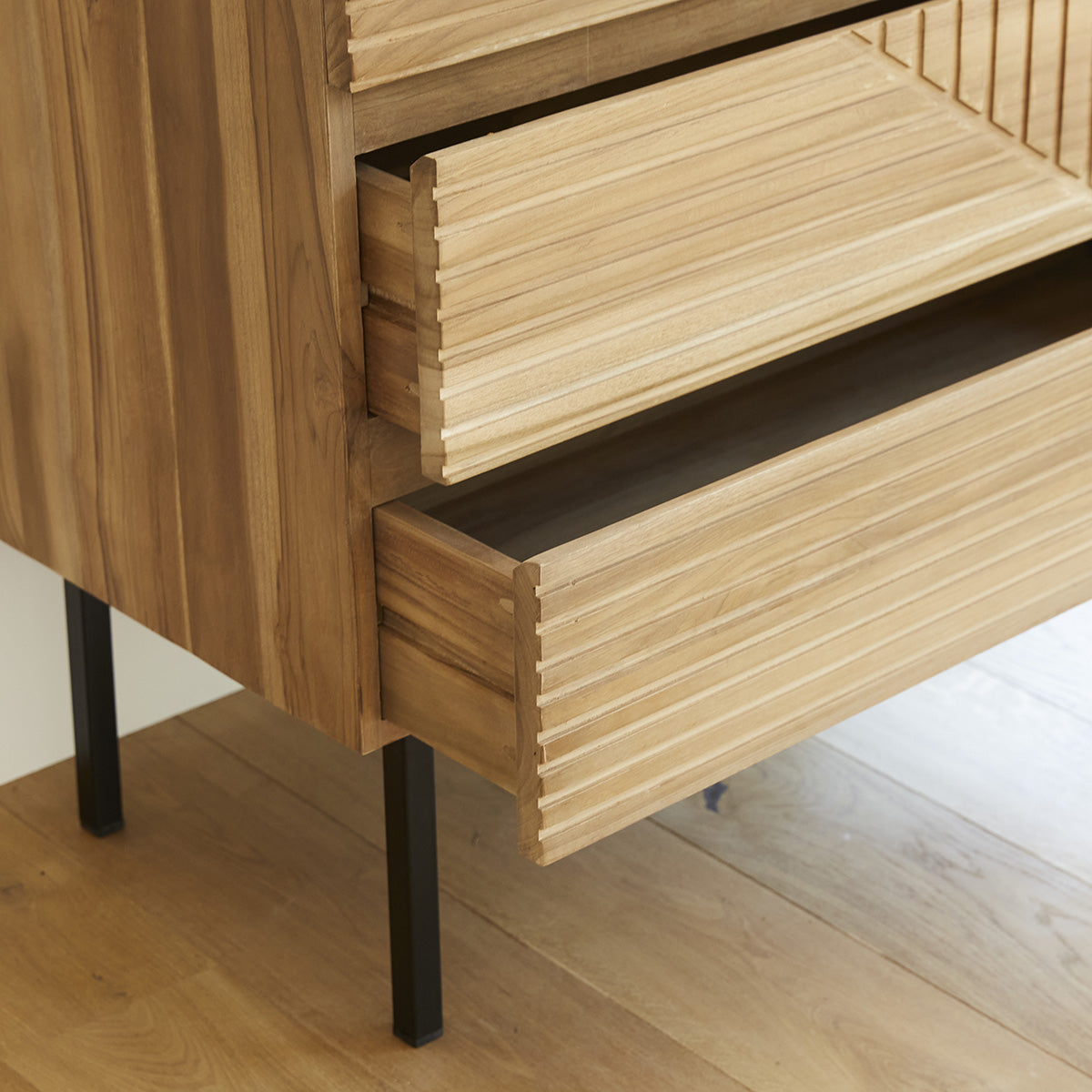 PORTLAND - Commode en teck massif 95 cm