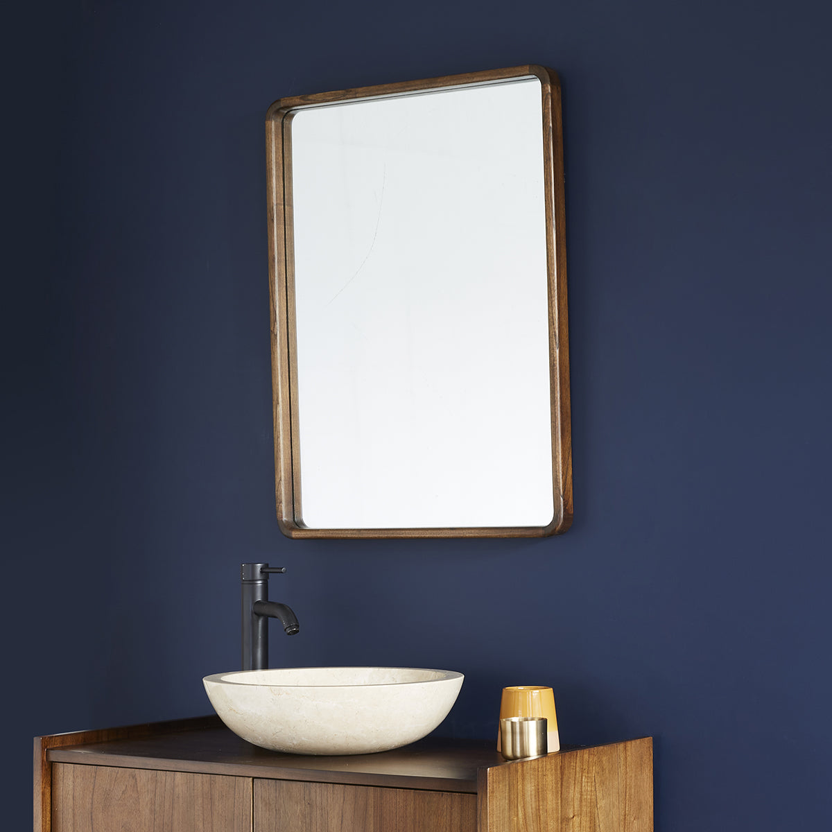 VINTAGE - Miroir en mindi massif rectangulaire 80x60 cm