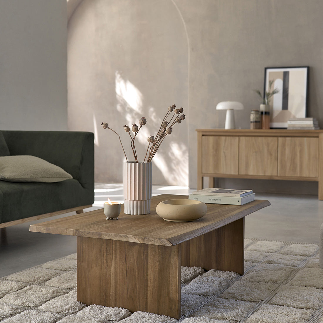BOSTON - Table basse en teck massif 120 cm
