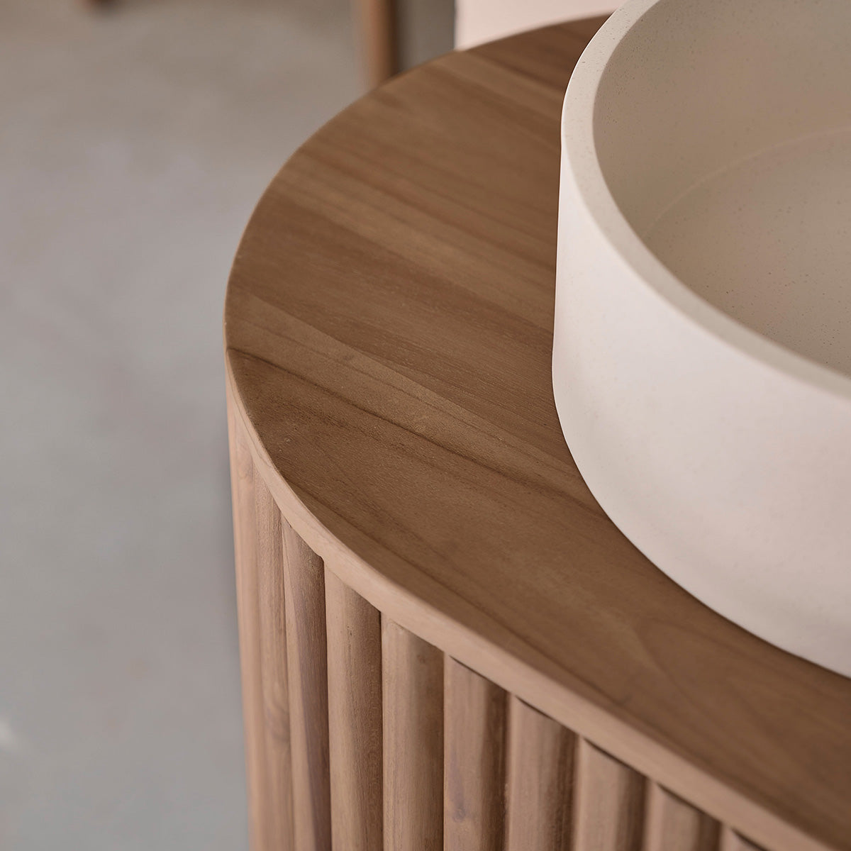 MELIA - Vasque en béton beige Ø37 cm
