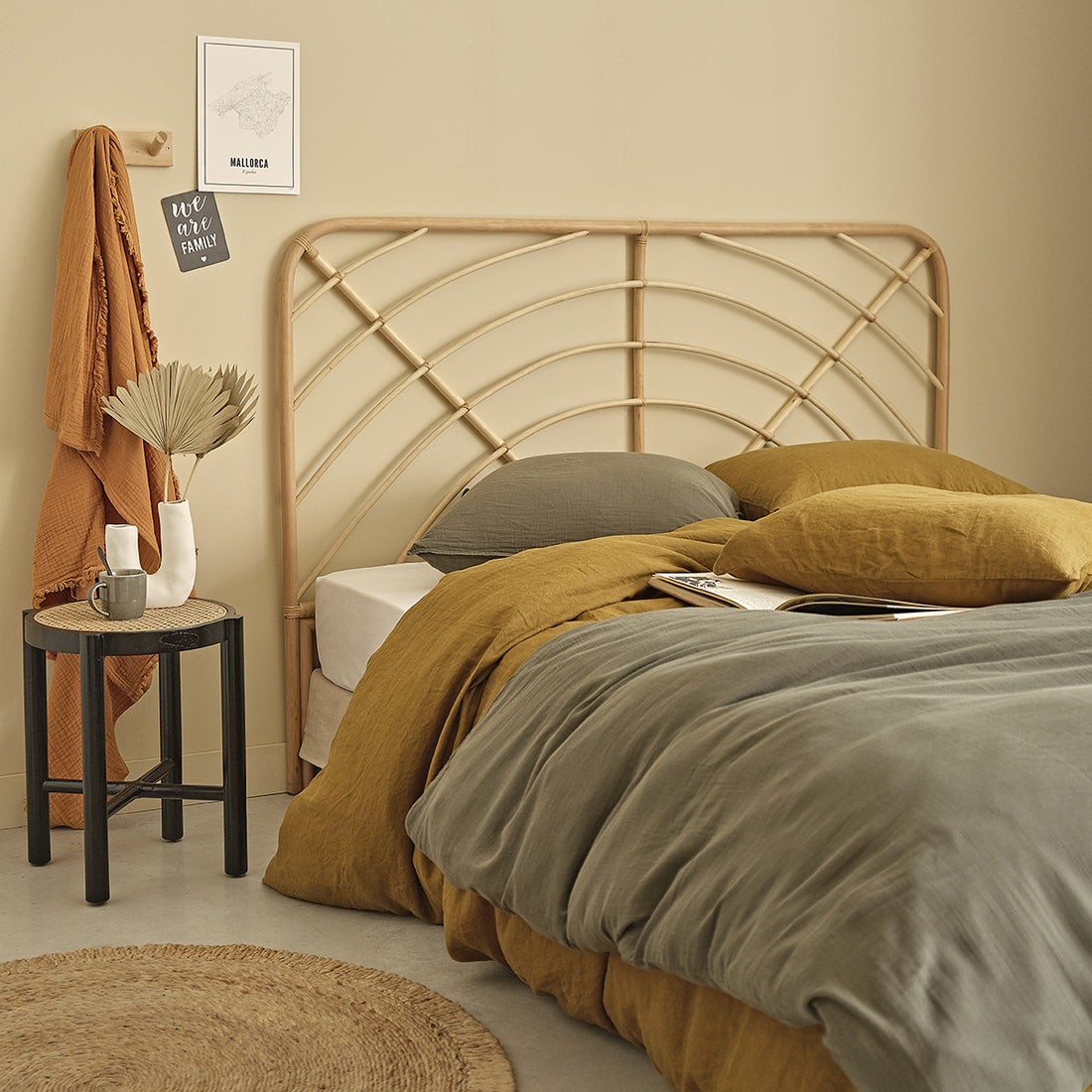 BOHO - Tête de lit en rotin 160 cm