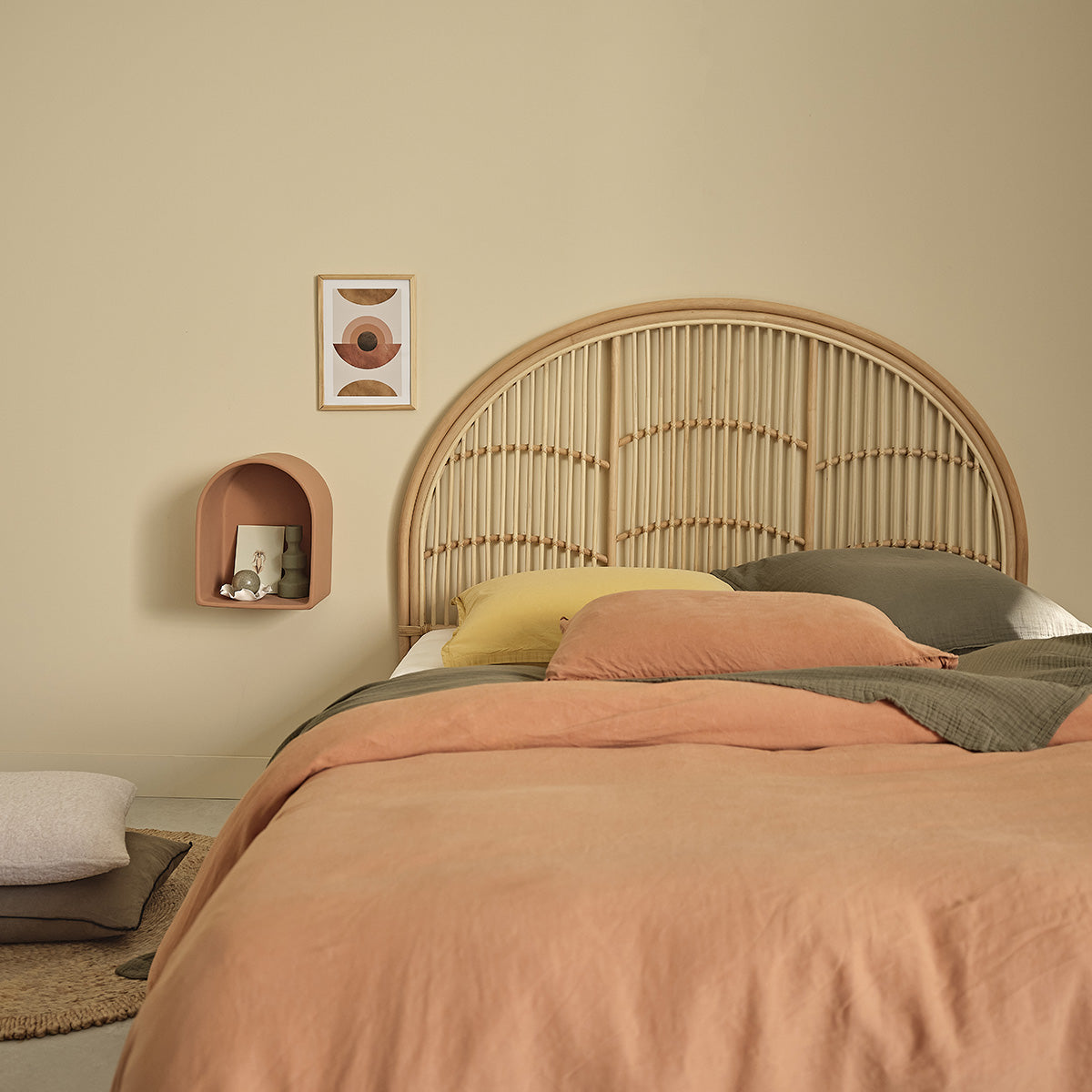BOHO - Tête de lit en rotin 140 cm