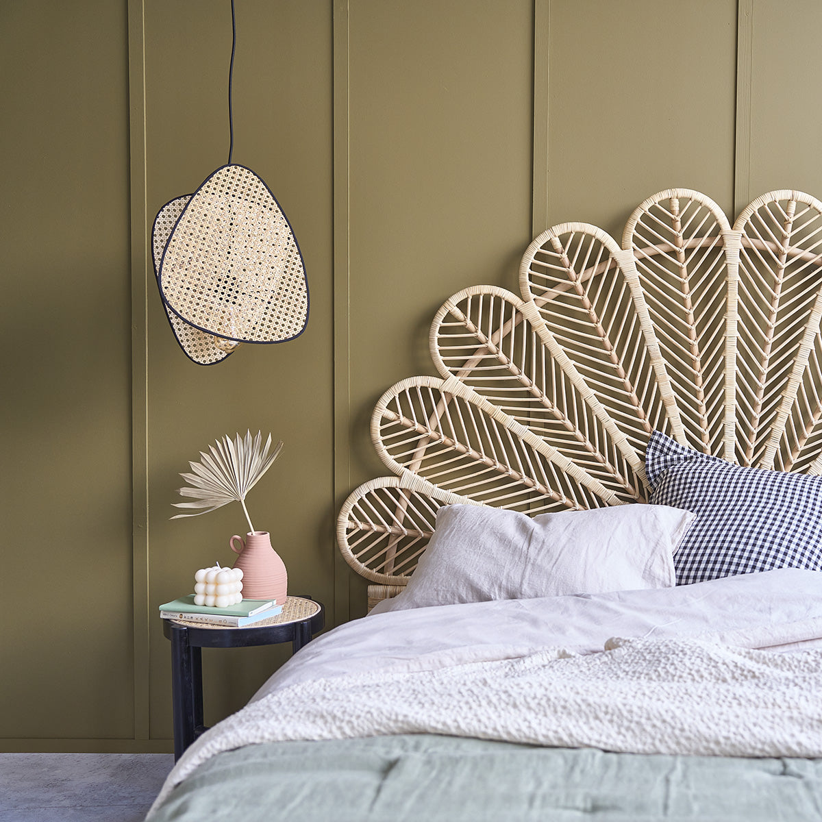 COLETTE - Tête de lit en rotin 180 cm