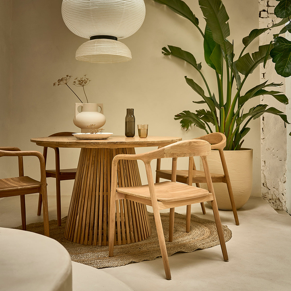 AMBRE - Lot de 2 chaises en teck massif