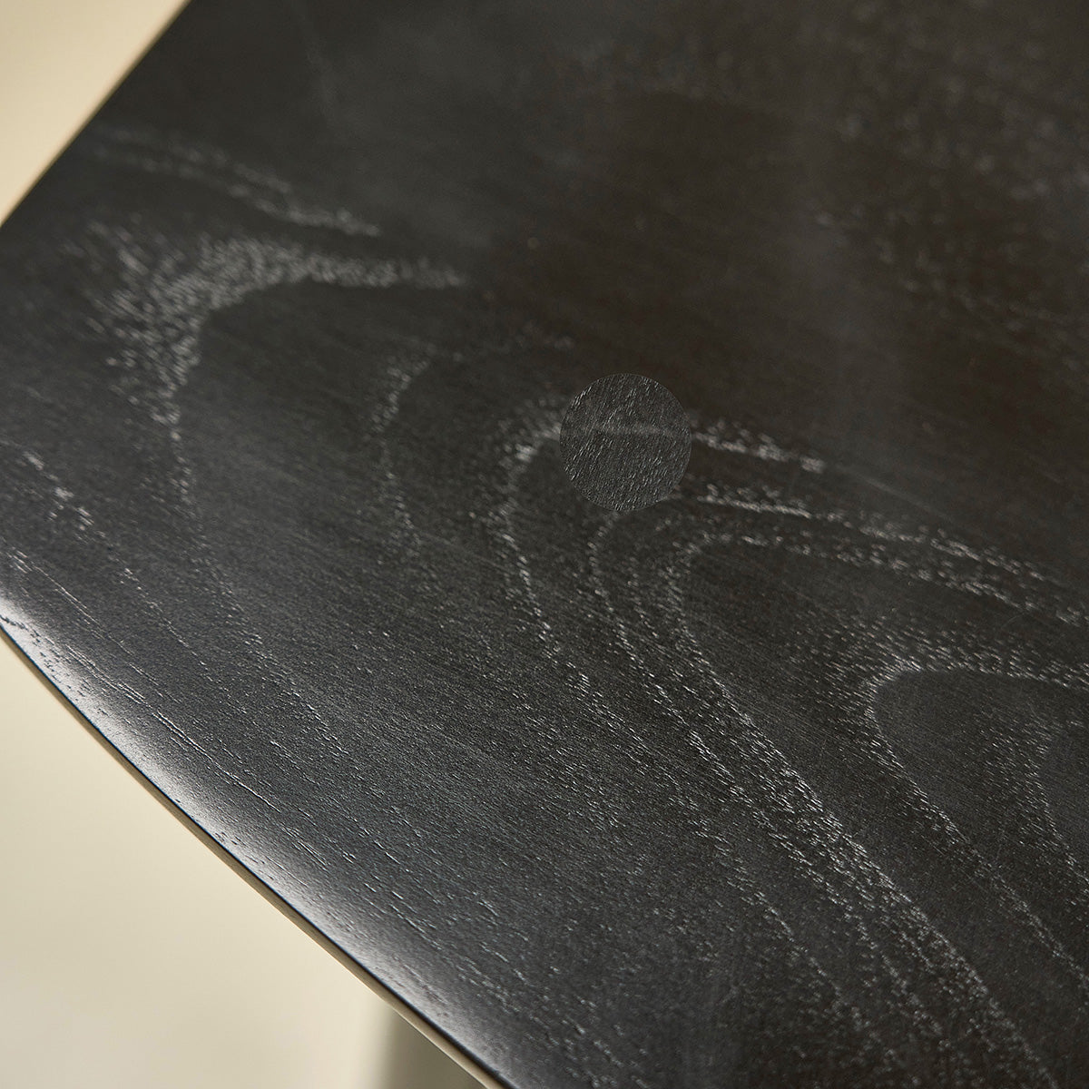 AMBRE - Tabouret de bar en teck massif noir 65 cm