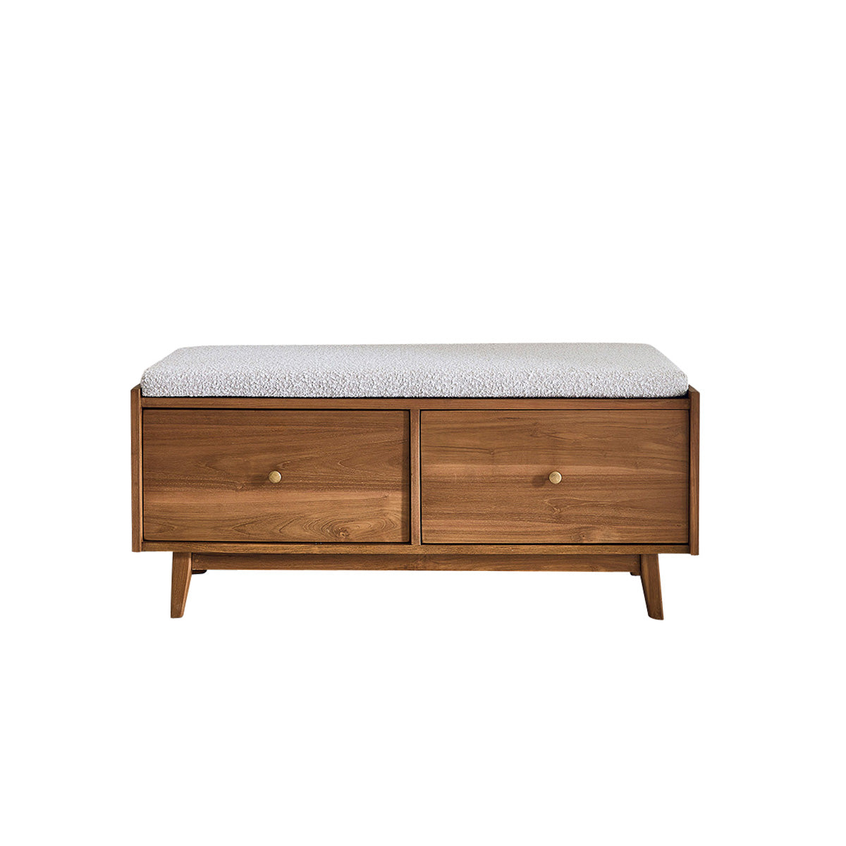 SERENE - Banc en teck massif et tissu bouclette 120 cm