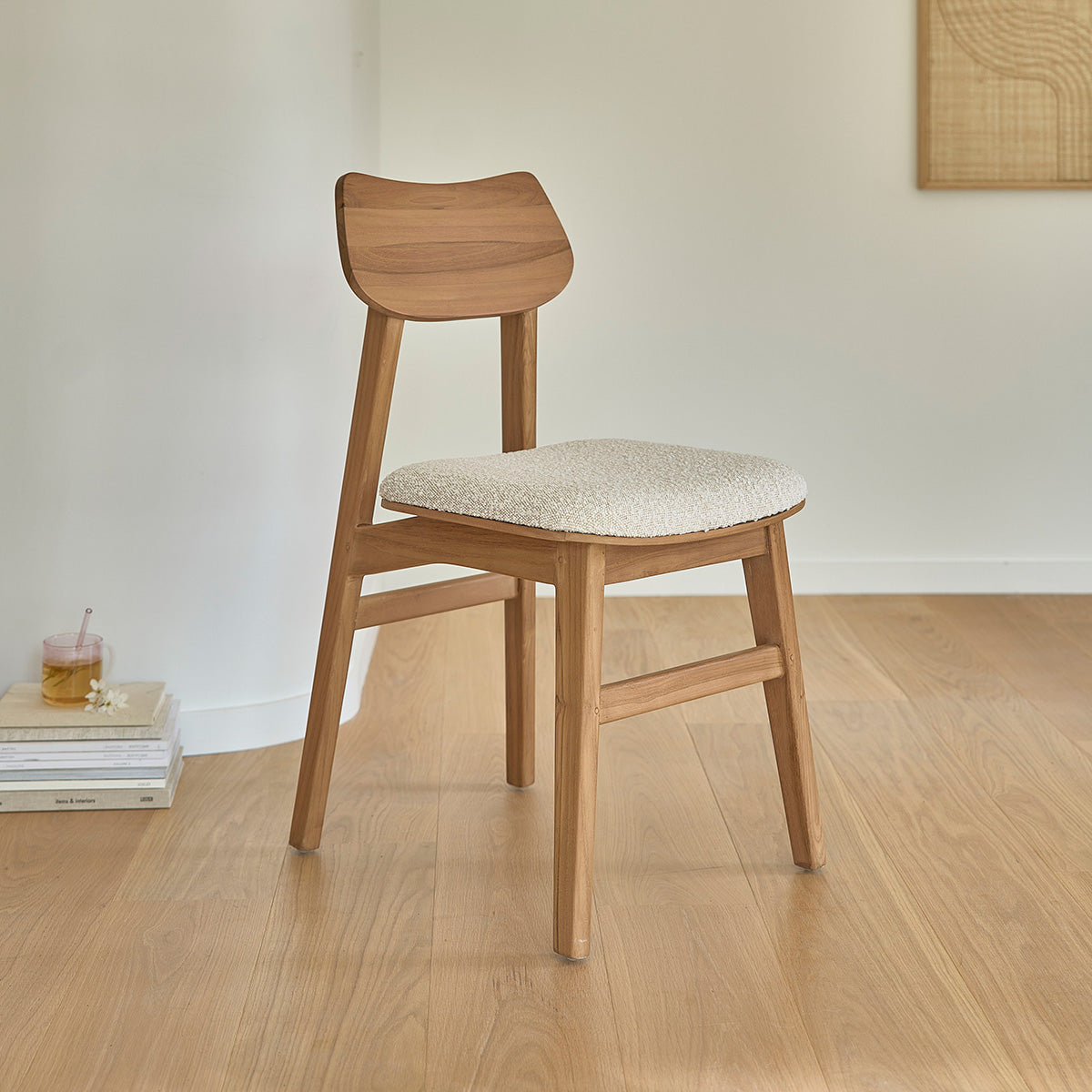ADELE - Chaise en teck massif assise bouclette