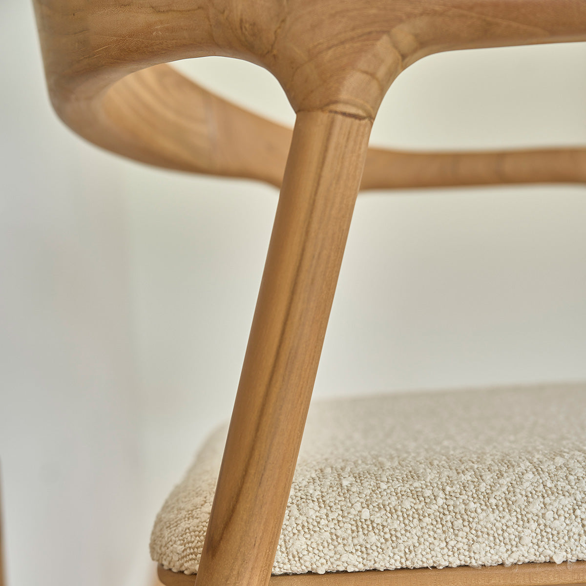 AMBRE - Chaise en teck massif assise bouclette