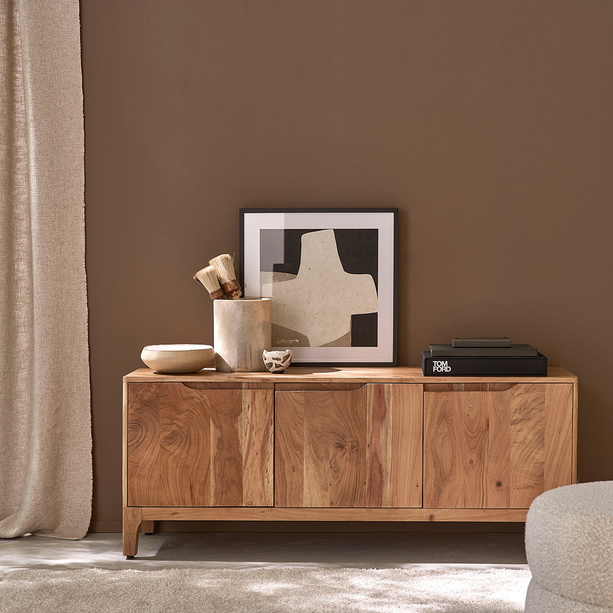 SAMSO - Meuble TV en acacia massif 140 cm