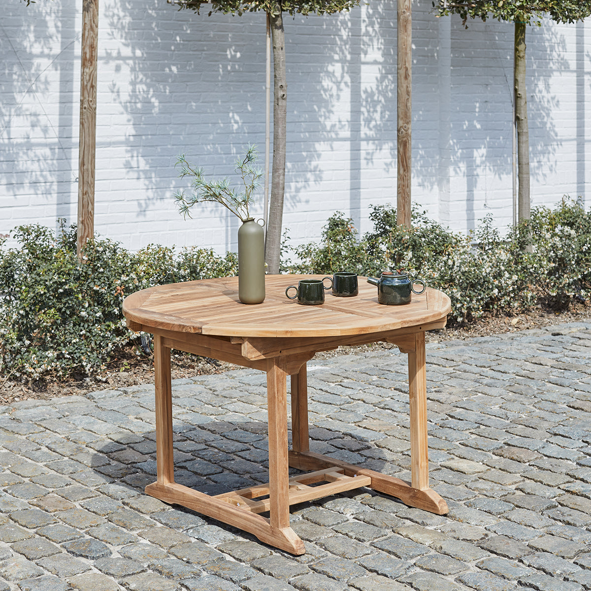 MIDLAND - Table de jardin en teck massif extensible ovale 6/8 pers.