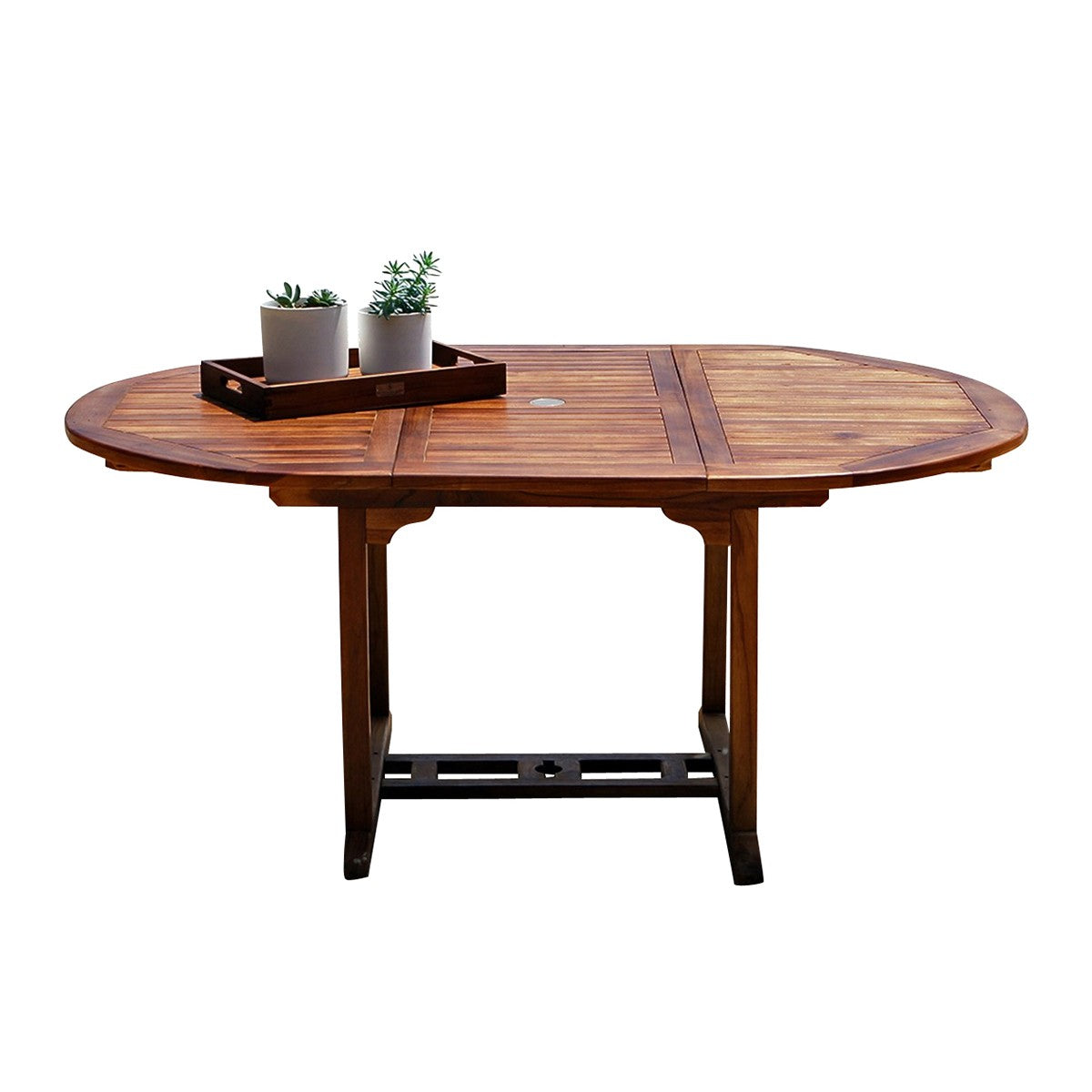 BALI - Table de jardin en teck huilé massif extensible ovale 6/8 pers.