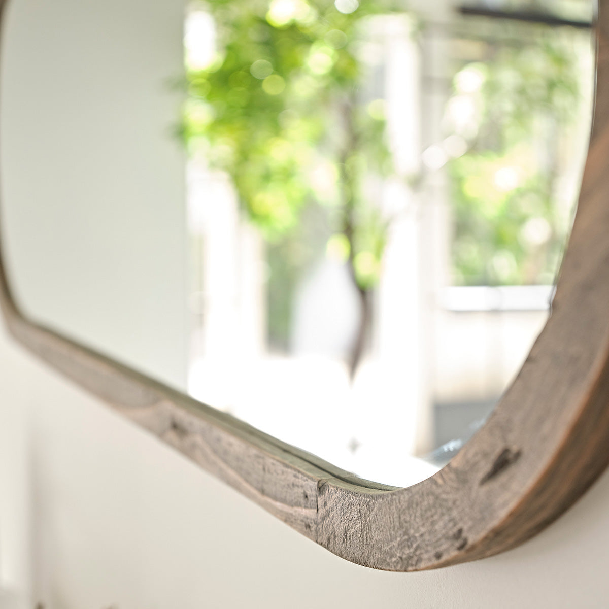 SEZANNE - Miroir en bois recyclé massif oval 140x50 cm