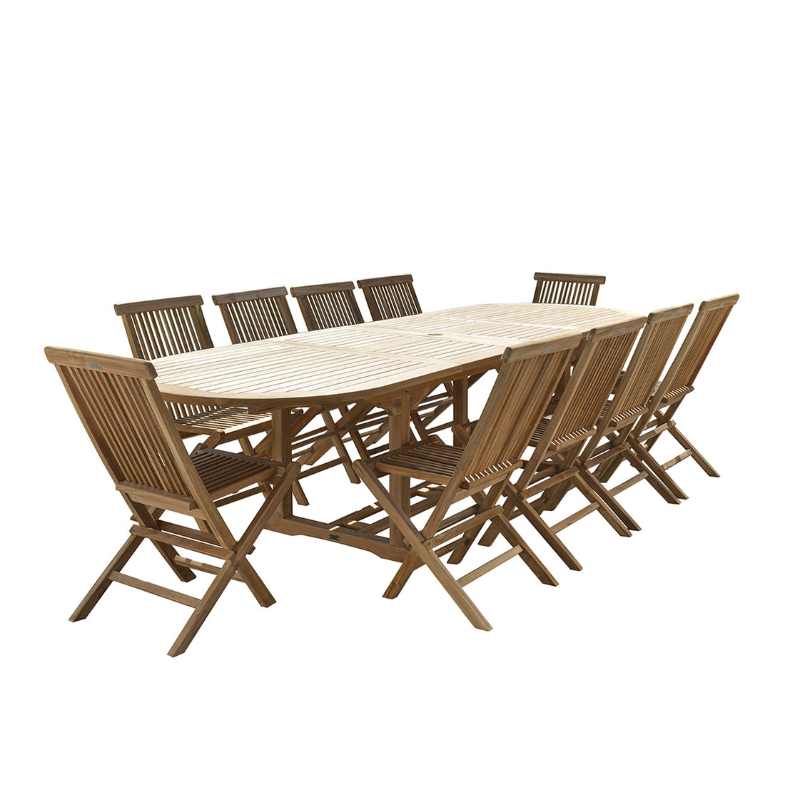 MIDLAND - Salon de jardin en teck massif extensible 8/12 pers.