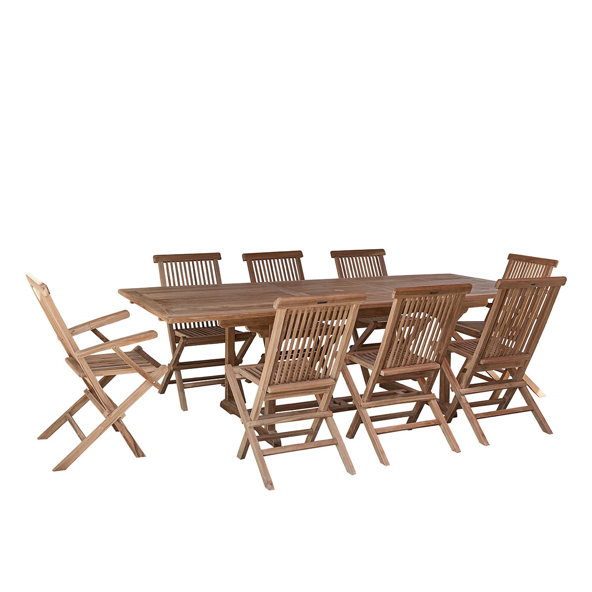 MALTE - Salon de jardin en teck massif extensible 8/10 pers.