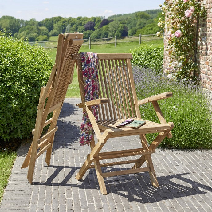 MALTE - Salon de jardin en teck massif extensible 8/10 pers.
