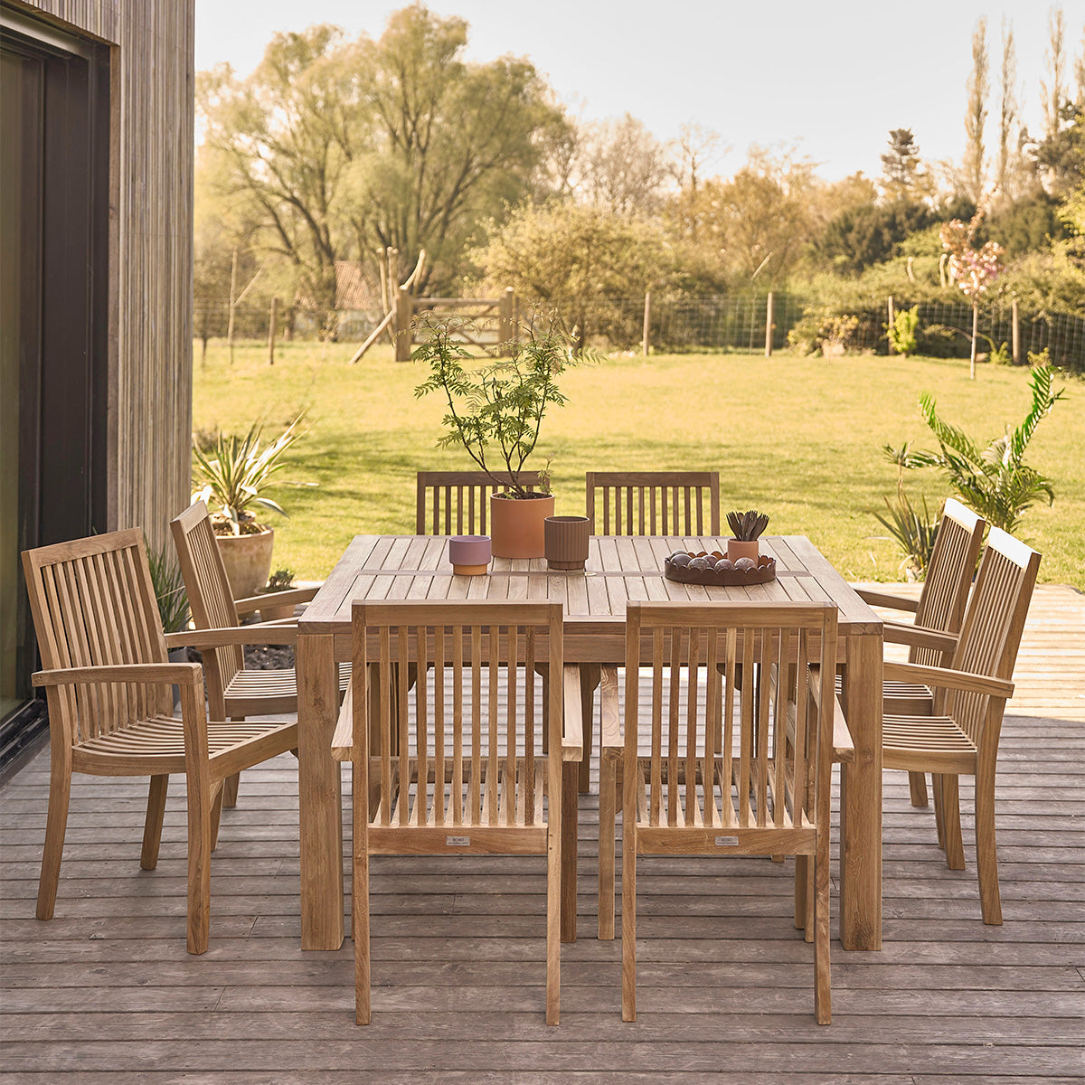 MALTE - Salon de jardin en teck 8 places