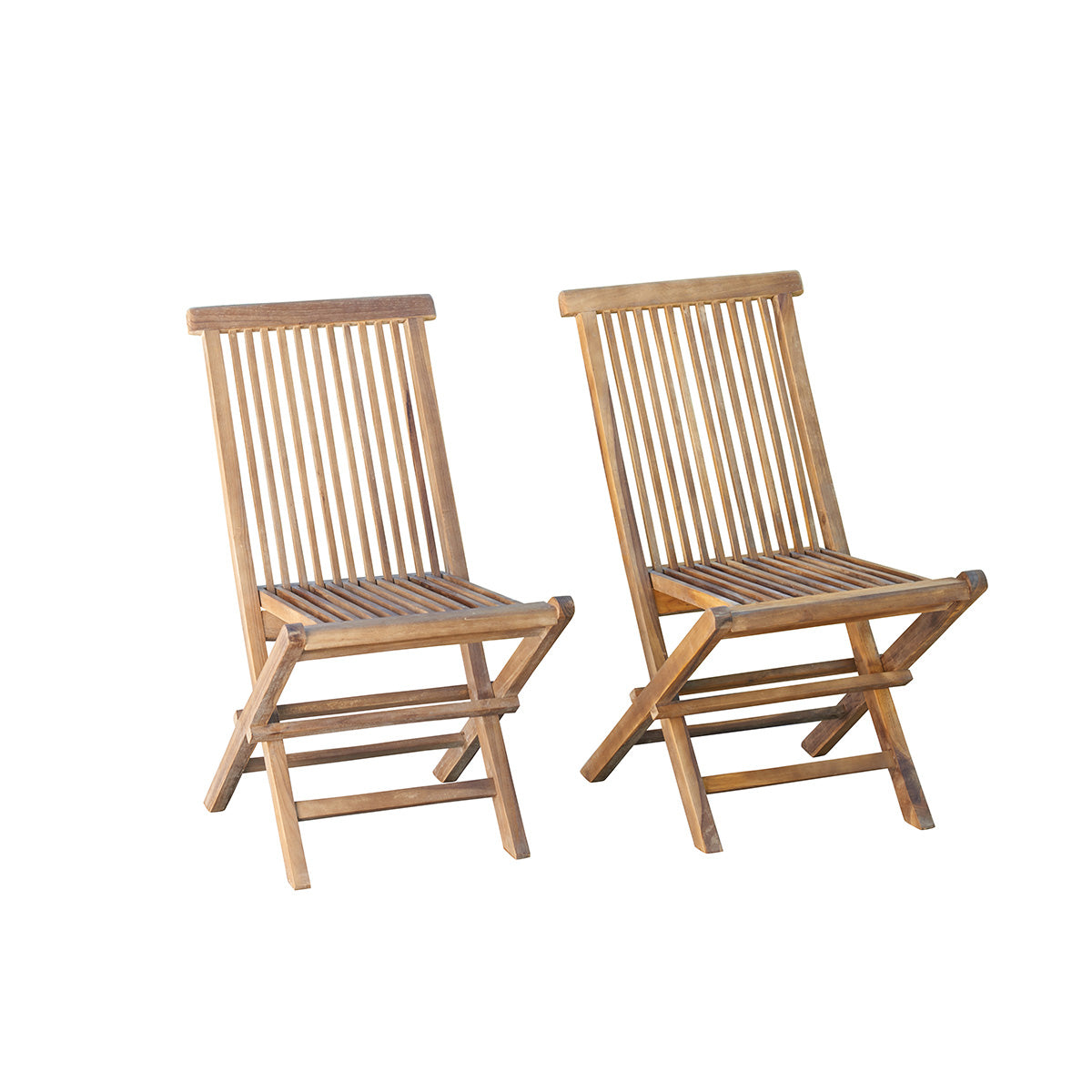 BALI - Chaise de jardin en teck huilé massif pliante (lot de 2)