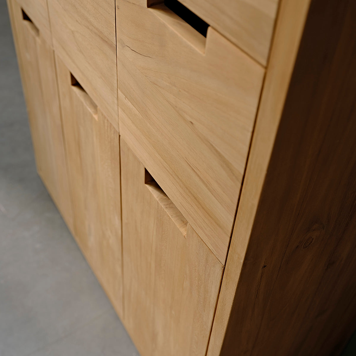 ALDO - Armoire d'entrée en teck massif 80 cm